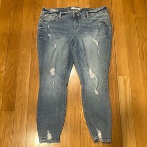Torrid women’s distressed ankle skinny blue jeans size 12R .